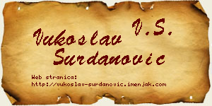 Vukoslav Surdanović vizit kartica